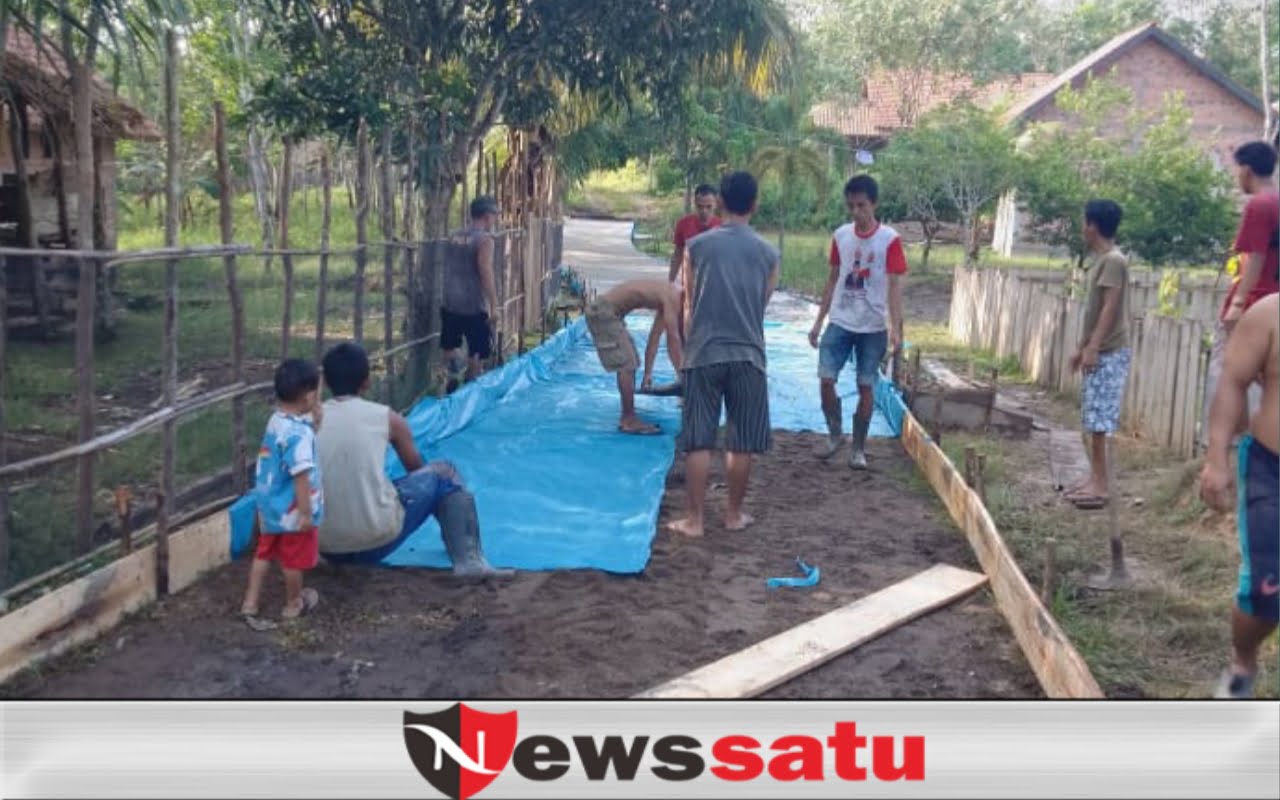 Pemdes Sinar Jaya Mulai Realisasikan Pembangunan Jalan Rabat Beton di Dusun 3