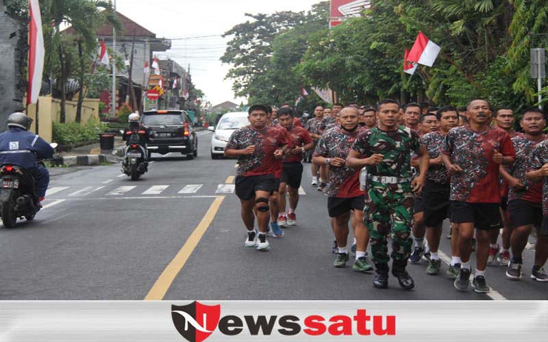 Uji Kekompakan, Dandim Klungkung  Ajak Lari Anggota
