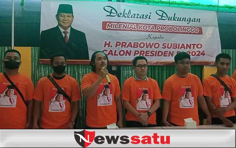 Kaum Milenial Probolinggo Deklarasi Dukung Prabowo Capres 2024