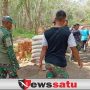Satgas TMMD Ke-115 Bahu Membahu dengan Masyarakat Bangun Jembatan