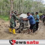 Warga dan TNI Bersinergi Kebut Pengerjaan Box Culvert