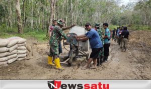 Warga dan TNI Bersinergi Kebut Pengerjaan Box Culvert
