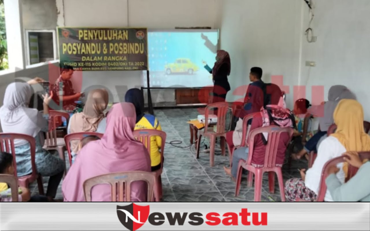 Kodim OKI Bersama Puskesmas Cahya Maju Gelar Penyuluhan Posyandu dan Posbindu