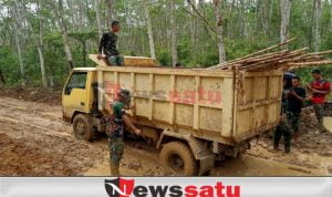 Luar Biasa, Panas dan Hujan Satgas TMMD Kodim OKI Tetap Bekerja