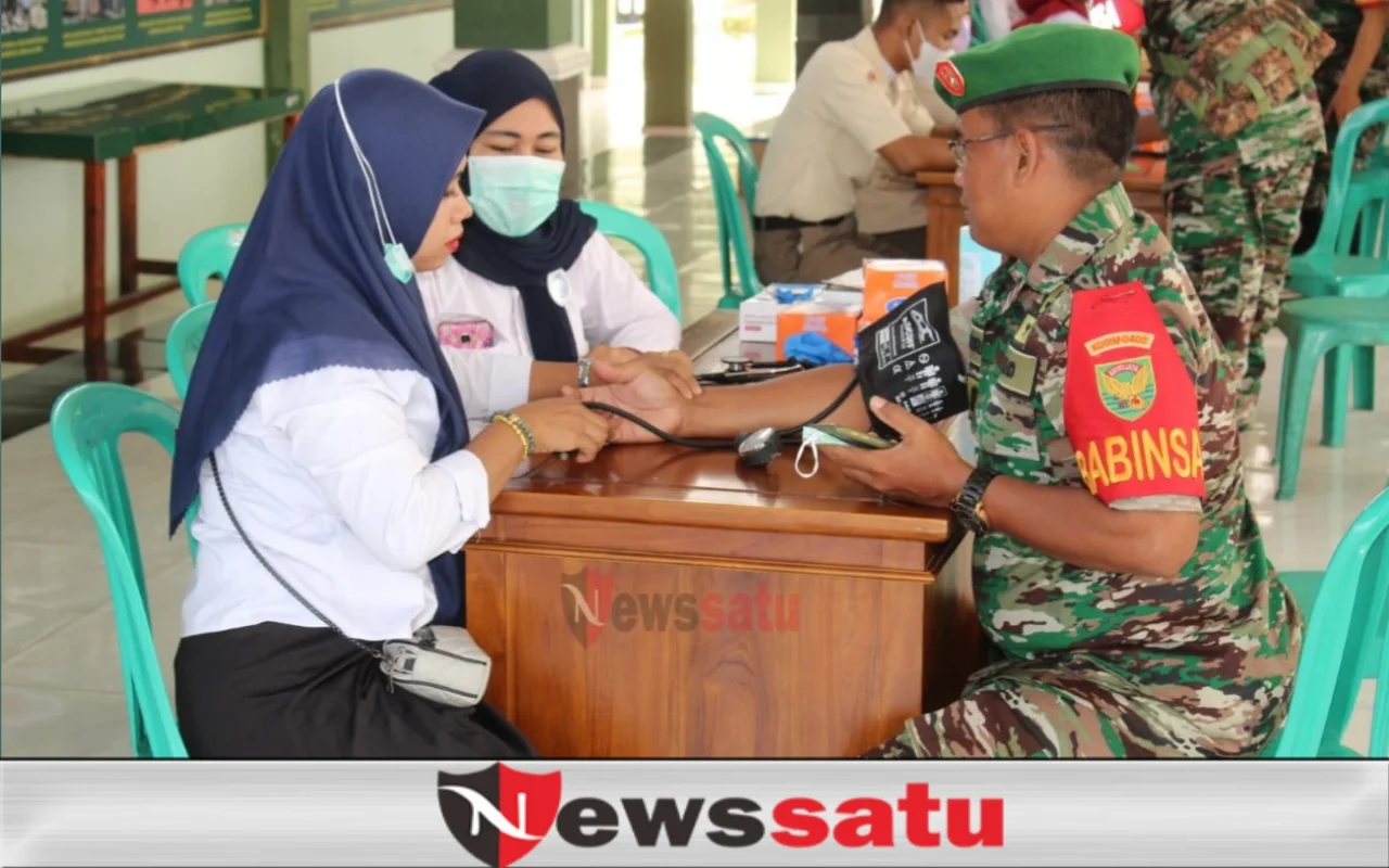 Kolaborasi Dengan PMI, Kodim OKI Gelar Baksos Donor Darah