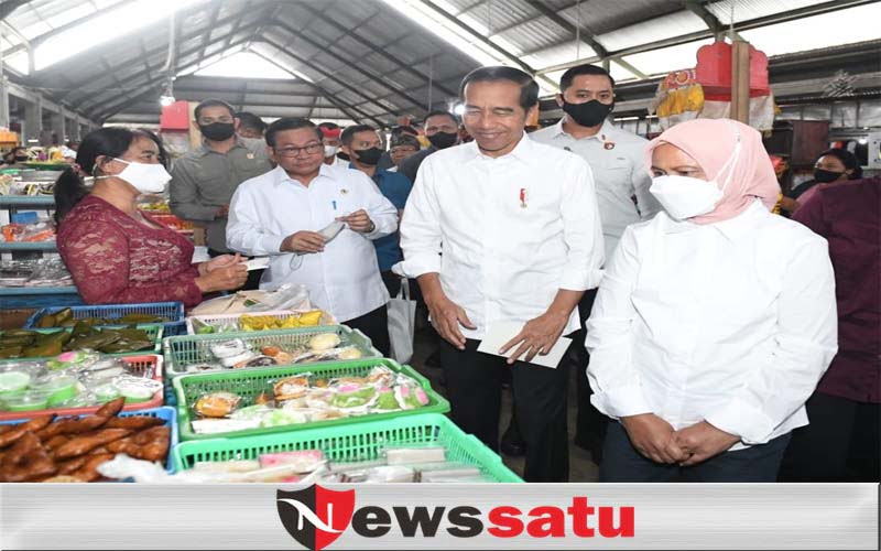 Presiden Jokowi Mengecek Harga Sembako Di Pasar Baturiti