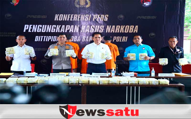 Bareskrim Gagalkan Transaksi 50 Kg Sabu Yang Dikirim Jalur Laut Malaysia