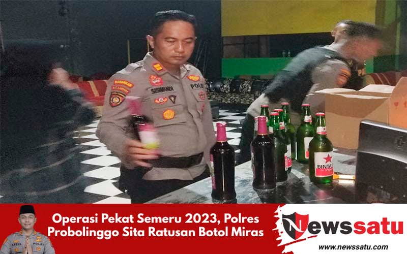 Operasi Pekat Semeru 2023, Polres Probolinggo Sita Ratusan Botol Miras