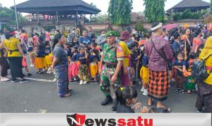 TNI Klungkung Melakukan Penjagaan Pada Pagelaran Ogoh-ogoh