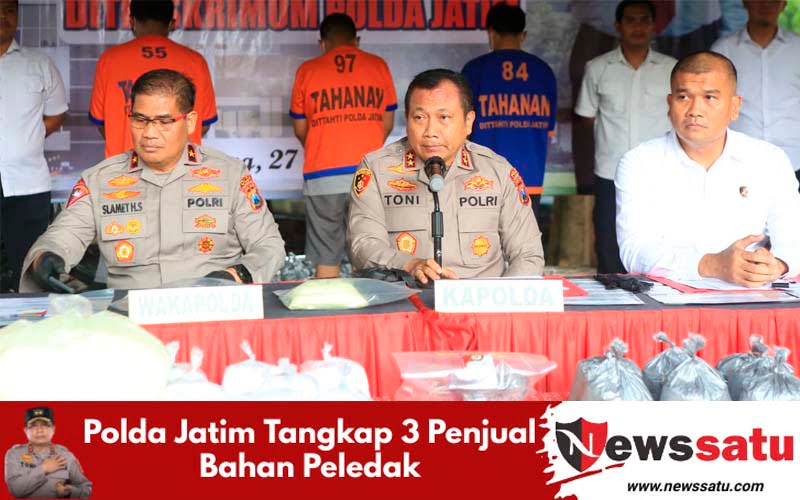 Polda Jatim Tangkap 3 Penjual Bahan Peledak