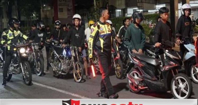 Polres Kediri Kota Mengamankan Kendaraan Knalpot Brong