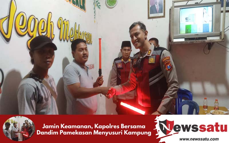 Jamin Keamanan, Kapolres Bersama Dandim Pamekasan Menyusuri Kampung