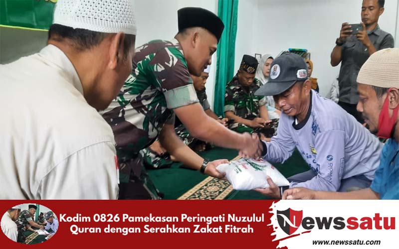Kodim 0826 Pamekasan Peringati Nuzulul Quran dengan Serahkan Zakat Fitrah