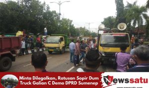 Minta Dilegalkan, Ratusan Sopir Dum Truck Galian C Demo DPRD Sumenep