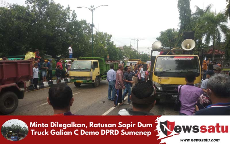 Minta Dilegalkan, Ratusan Sopir Dum Truck Galian C Demo DPRD Sumenep
