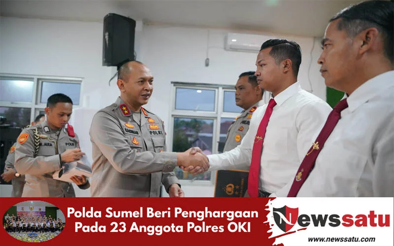 Polda Sumel Beri Penghargaan Pada 23 Anggota Polres OKI