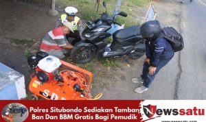 Polres Situbondo Sediakan Tambal Ban Dan BBM Gratis Bagi Pemudik