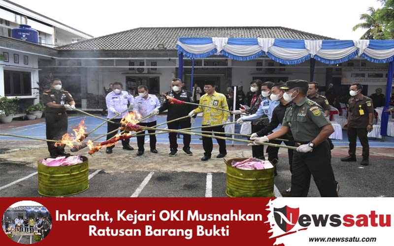 Inkracht, Kejari OKI Musnahkan Ratusan Barang Bukti