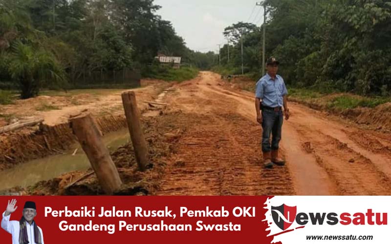 Perbaiki Jalan Rusak, Pemkab OKI Gandeng Perusahaan Swasta