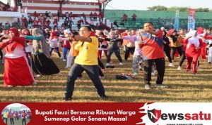 Bupati Fauzi Bersama Ribuan Warga Sumenep Gelar Senam Massal