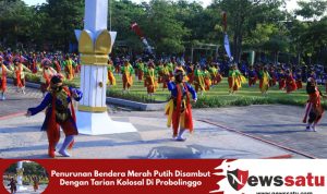 Penurunan Bendera Merah Putih Disambut Dengan Tarian Kolosal Di Probolinggo