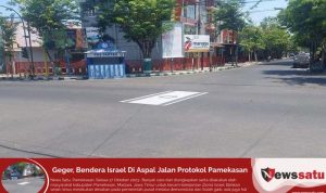 Geger, Bendera Israel Di Aspal Jalan Protokol Pamekasan