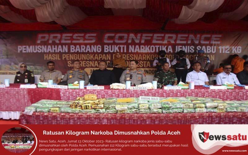 Ratusan Kilogram Narkoba Dimusnahkan Polda Aceh