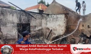 Ditinggal Ambil Bantuan Beras, Rumah Warga KotaProbolinggo Terbakar