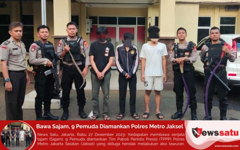 Bawa Sajam, 9 Pemuda Diamankan Polres Metro Jaksel