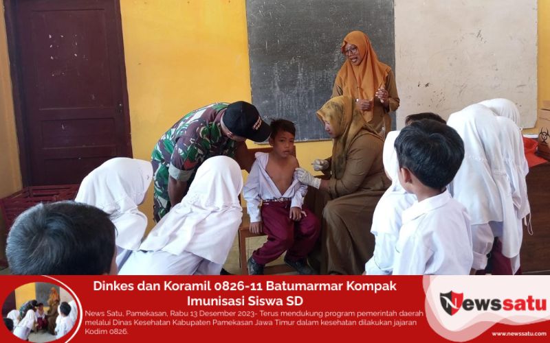 Dinkes dan Koramil 0826-11 Batumarmar Kompak Imunisasi Siswa SD