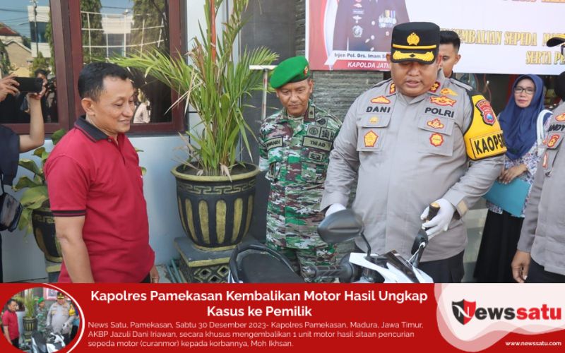 Kapolres Pamekasan Kembalikan Motor Hasil Ungkap Kasus ke Pemilik