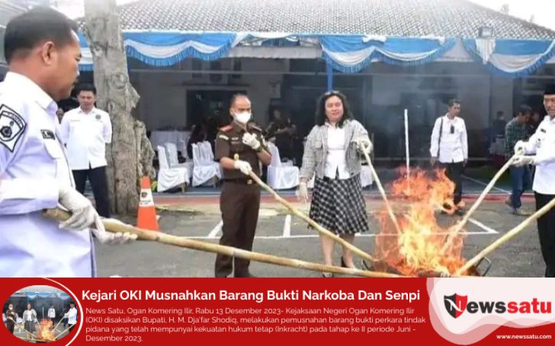 Kejari OKI Musnahkan Barang Bukti Narkoba Dan Senpi