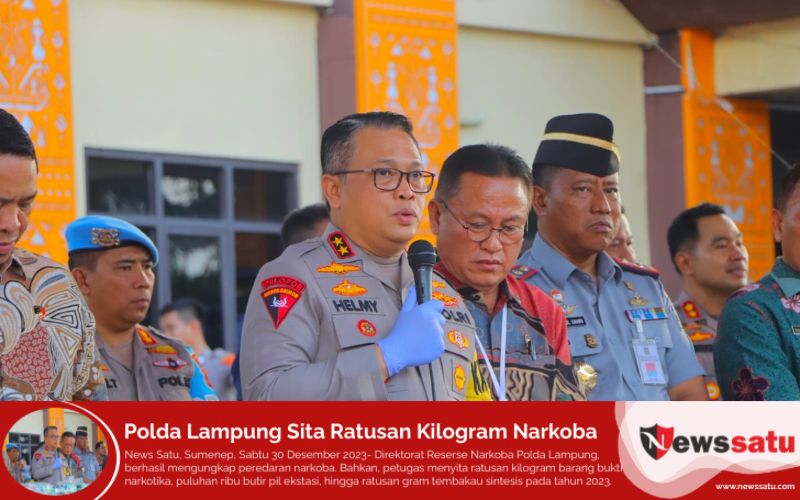 Polda Lampung Sita Ratusan Kilogram Narkoba