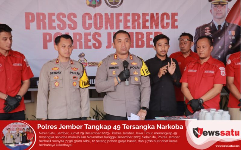 Polres Jember Tangkap 49 Tersangka Narkoba