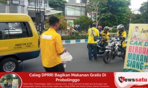 Caleg DPRRI Bagikan Makanan Gratis Di Probolinggo