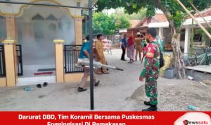 Darurat DBD, Tim Koramil Bersama Puskesmas Foggingisasi Di Pamekasan