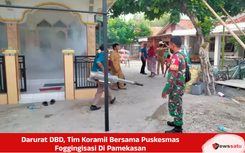 Darurat DBD, Tim Koramil Bersama Puskesmas Foggingisasi Di Pamekasan