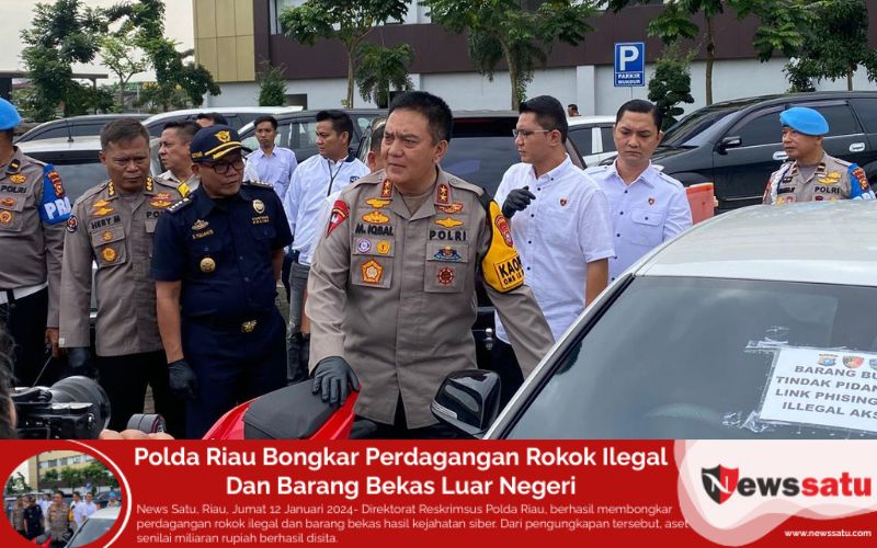 Polda Riau Bongkar Perdagangan Rokok Ilegal Dan Barang Bekas Luar Negeri