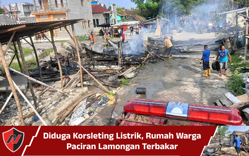 Diduga Korsleting Listrik, Rumah Warga Paciran Lamongan Terbakar