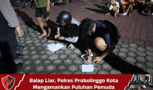 Balap Liar, Polres Probolinggo Kota Mengamankan Puluhan Pemuda