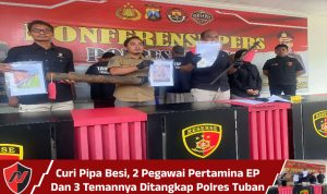 Curi Pipa Besi, 2 Pegawai Pertamina EP Dan 3 Temannya Ditangkap Polres Tuban