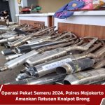 Operasi Pekat Semeru 2024, Polres Mojokerto Amankan Ratusan Knalpot Brong