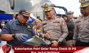 Kakorlantas Polri Gelar Ramp Check Di PO Bus Jackal Holidays