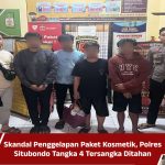 Skandal Penggelapan Paket Kosmetik, Polres Situbondo Tangka 4 Tersangka Ditahan