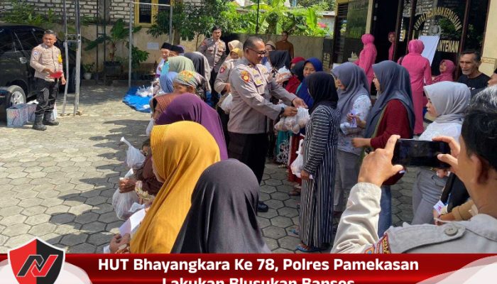 HUT Bhayangkara Ke 78, Polres Pamekasan Lakukan Blusukan Bansos