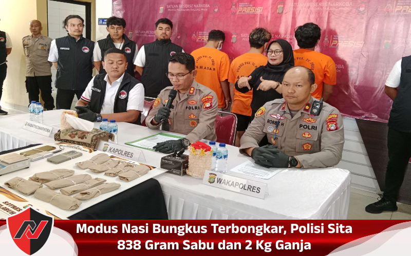 Modus Nasi Bungkus Terbongkar, Polisi Sita 838 Gram Sabu dan 2 Kg Ganja