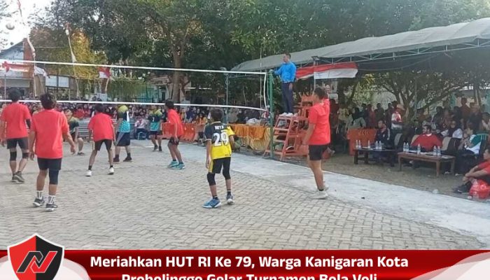Meriahkan HUT RI Ke 79, Warga Kanigaran Kota Probolinggo Gelar Turnamen Bola Voli