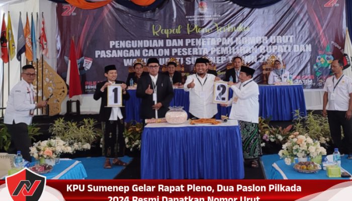 KPU Sumenep Gelar Rapat Pleno, Dua Paslon Pilkada 2024 Resmi Dapatkan Nomor Urut