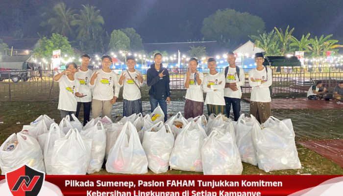 Pilkada Sumenep, Paslon FAHAM Tunjukkan Komitmen Kebersihan Lingkungan di Setiap Kampanye