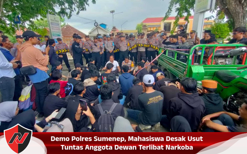 Demo Polres Sumenep, Mahasiswa Desak Usut Tuntas Anggota Dewan Terlibat Narkoba